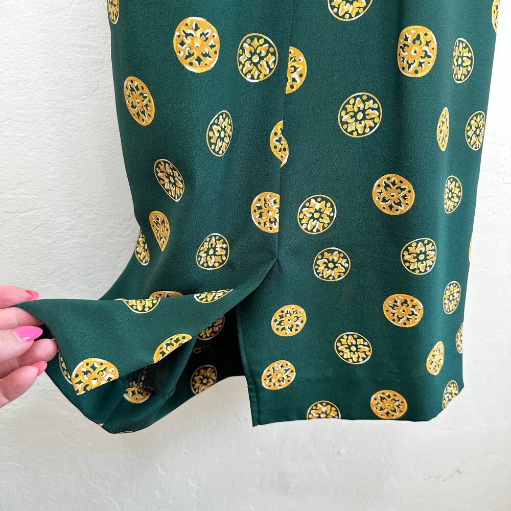 Vintage Leslie Fay Long Sleeve Printed Belted Faux Wrap Midi Dress 4 Petite - Picture 11 of 16